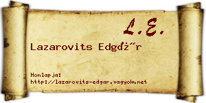 Lazarovits Edgár névjegykártya